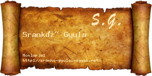 Srankó Gyula névjegykártya