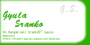 gyula sranko business card